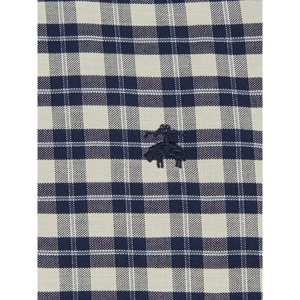 Brooks Brothers Regular Fit Non-Iron Stretch Gingham Shirt Men's L Navy White - Picture 6 of 10